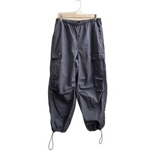 Wild Fable Women's Gray Parachute Barrel Cargo Jogger Pants Sz M Utility Hiking